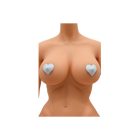 Nipple Métal blanc Cache tétons cœur 